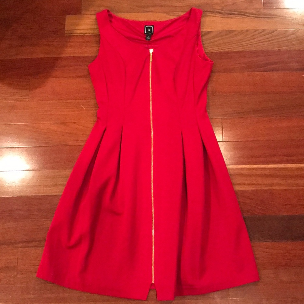 Red Dress with Gold Zipper